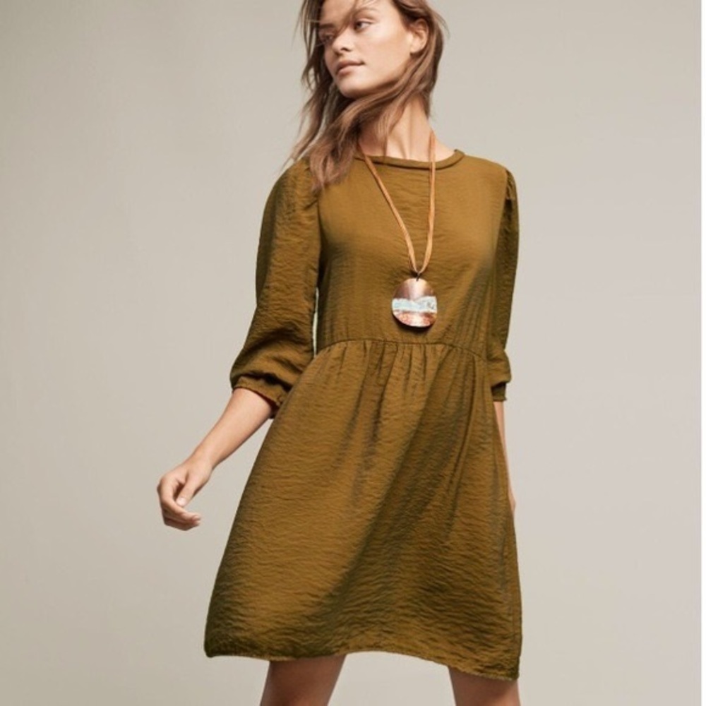 LACAUSA Olive Green Mini Dress